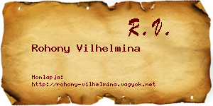 Rohony Vilhelmina névjegykártya
